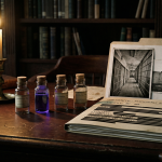 Vier gläserne Phiolen und eine psychologische Akte symbolisieren die Vergiftete Wahrheit im neuen Amy-Winter-Thriller.